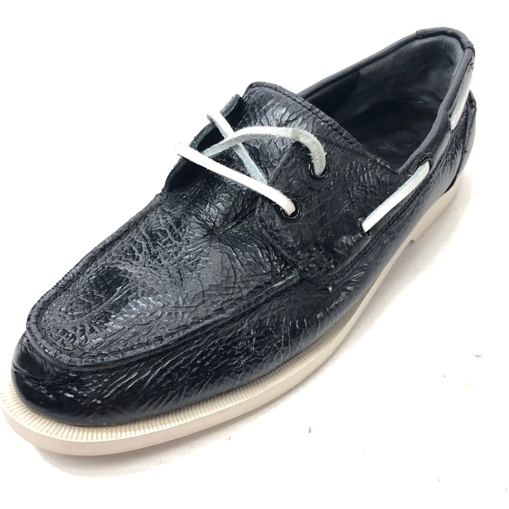 COLE HAAN Air 8.5 Boat Shoes Black Patent Loafers
